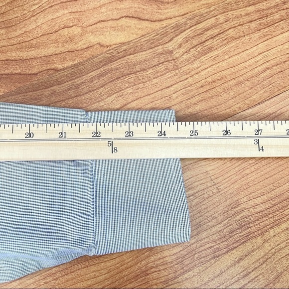 Banana Republic Men’s Med 15-15.5  Grey Plaid Long Sleeved Dress Shirt - Picture 11 of 12